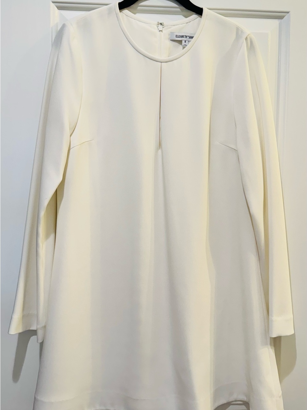 Elizabeth and James Cream Long-Sleeve Shift Dress